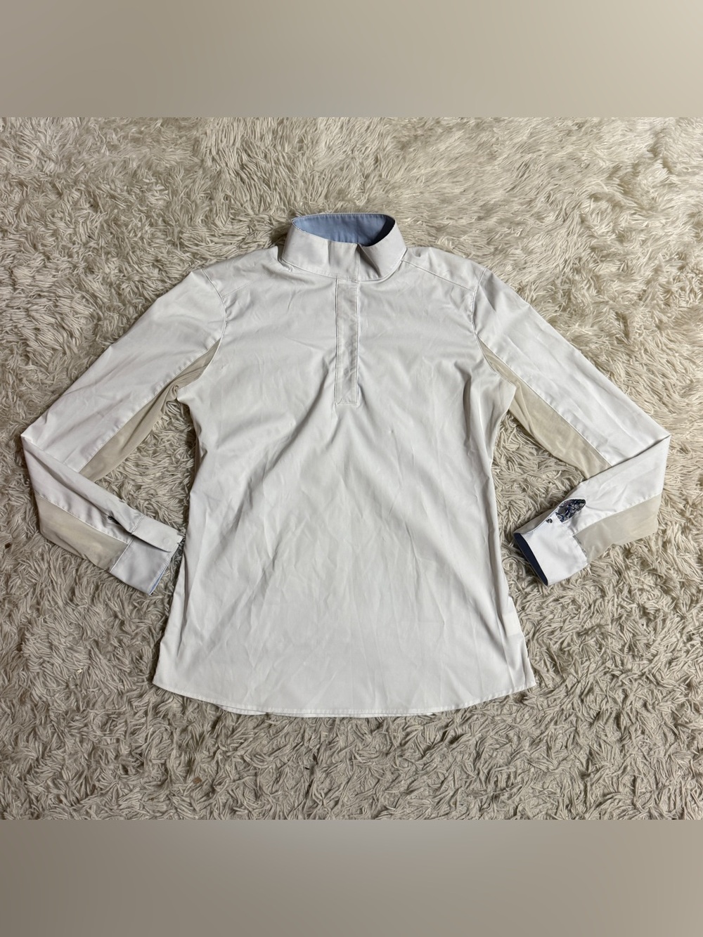 Women’s Large White RJ Classics Long Sleeve Horseback Riding Show Shirt. Good Co